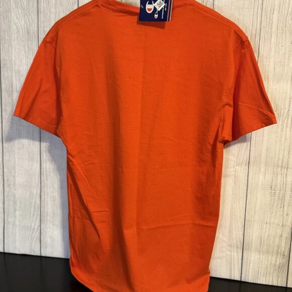 Men’s Champion Spicy Orange T-Shirt – Chest Logo – Size M 100% Cotton NWT - Picture 3 of 3